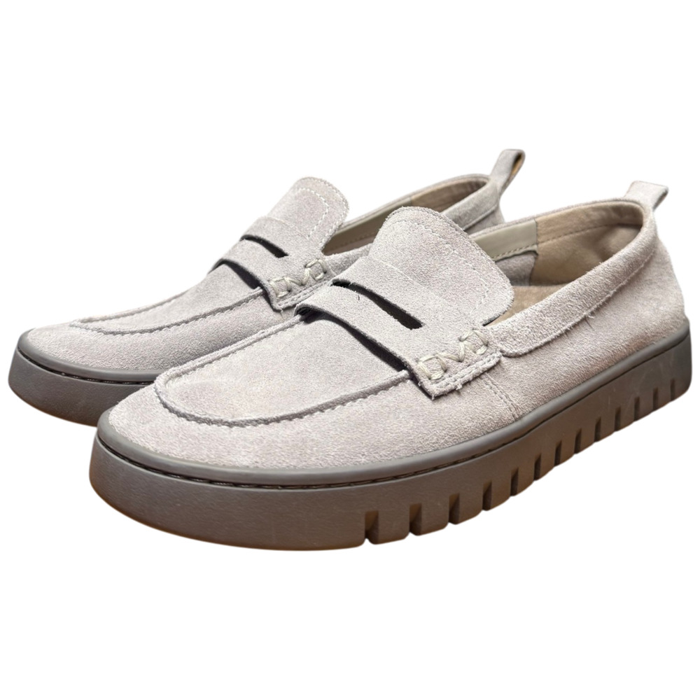 VIONIC Uptown Loafers Size 7.5 Grey Suede Lug Sole Slip On Orthotic Arch Support - Picture 2 of 14